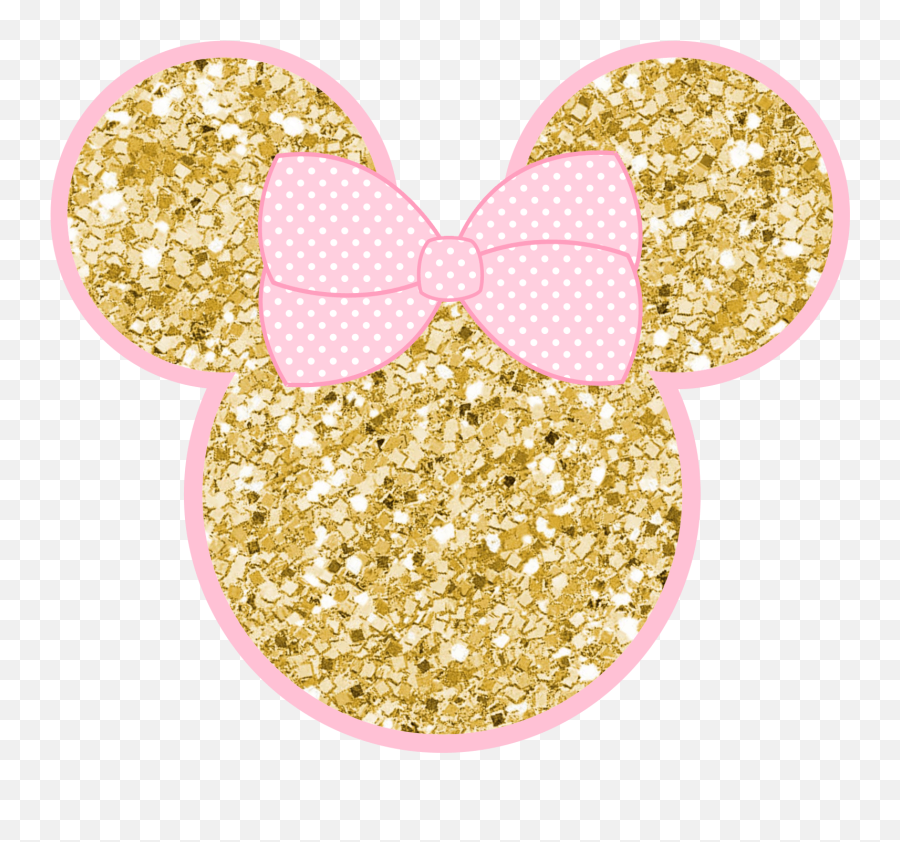 Gold Glitter Minnie Mouse Head Png - Novocomtop Emoji,Minnie Mouse Head Png