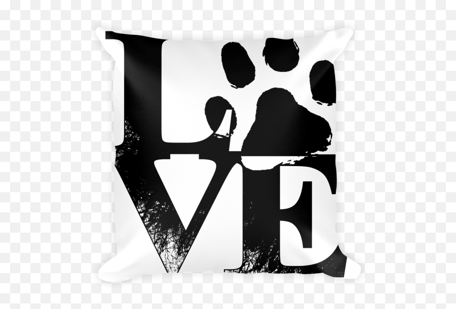Download Love Paw Print Pillow - Puppy Paw Prints Png Png Dog Black And White Clipart Emoji,Paw Print Png
