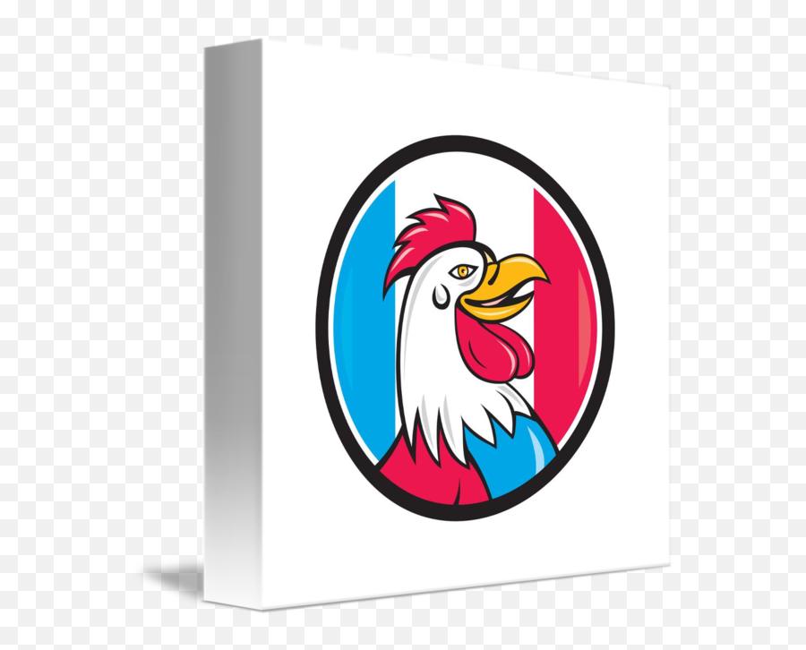 French Rooster Head France Flag Circle Cartoon By Aloysius Emoji,French Flag Png