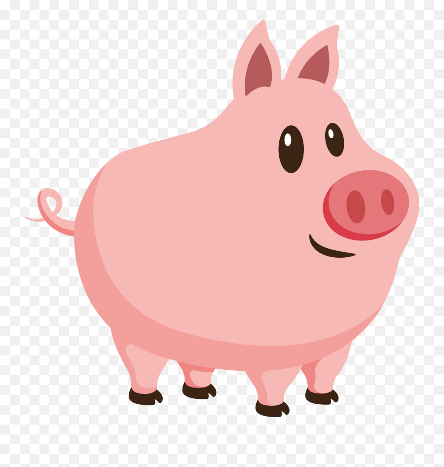 Pink Pig Cliparts - Animal Figure Emoji,Pig Clipart