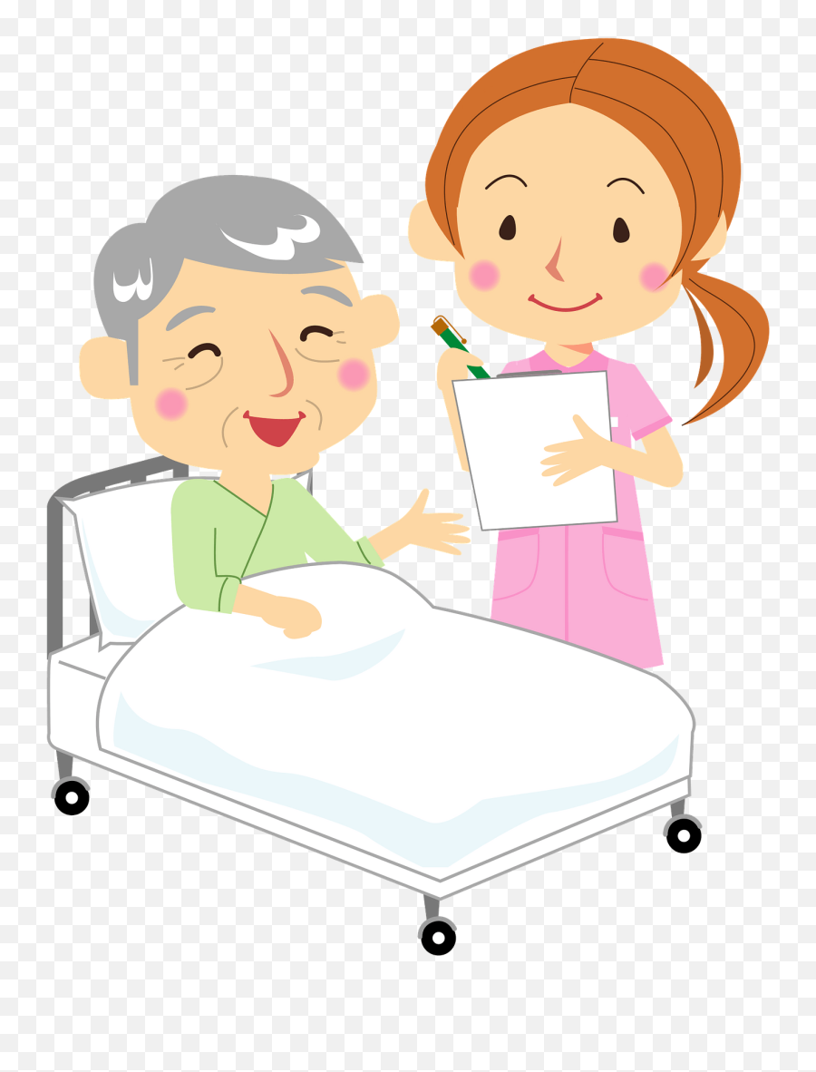 Silhouette Patient Png - Nurse And Patient Clipart Emoji,Nurse Clipart