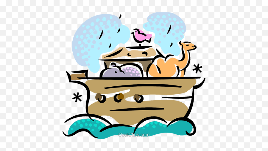 Noahs Ark Royalty Free Vector Clip Art - Ilustracoes Arca De Noé Emoji,Noahs Ark Clipart