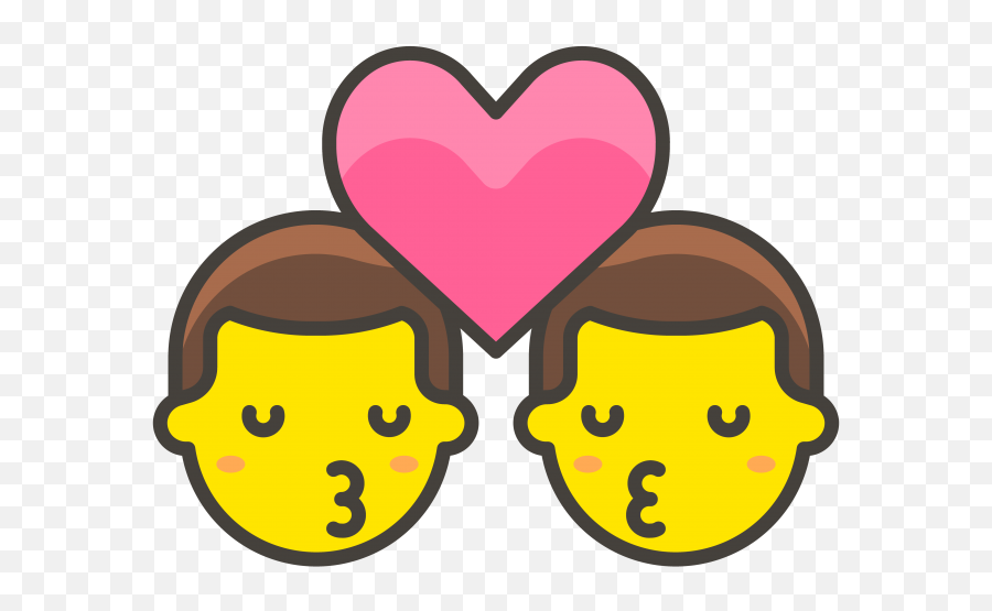 Kiss Man Man Emoji Clipart - Full Size Clipart 3055584 Clip Art,Emoji Clipart