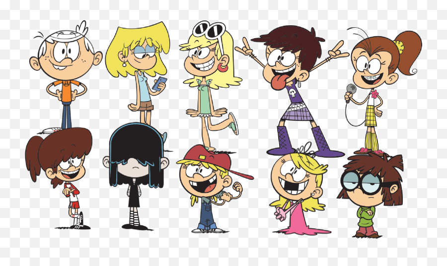 Lincoln And His Nine Sisters - All The Loud House Characters Transparent Loud House Characters Emoji,Abraham Lincoln Clipart