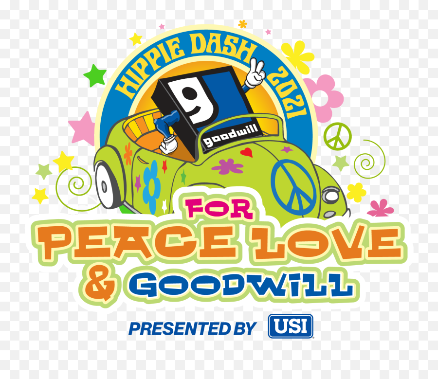 Hippie Dash For Peace Love Goodwill Emoji,Goodwill Logo