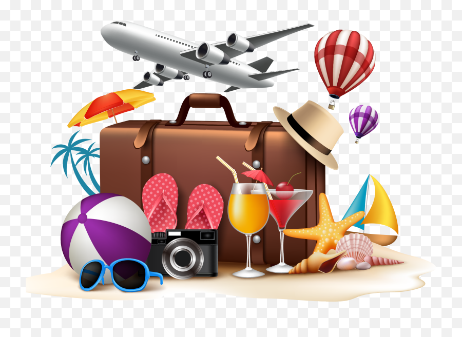 Travel Clipart Balloon Clipart - Vacation Png Emoji,Travel Clipart