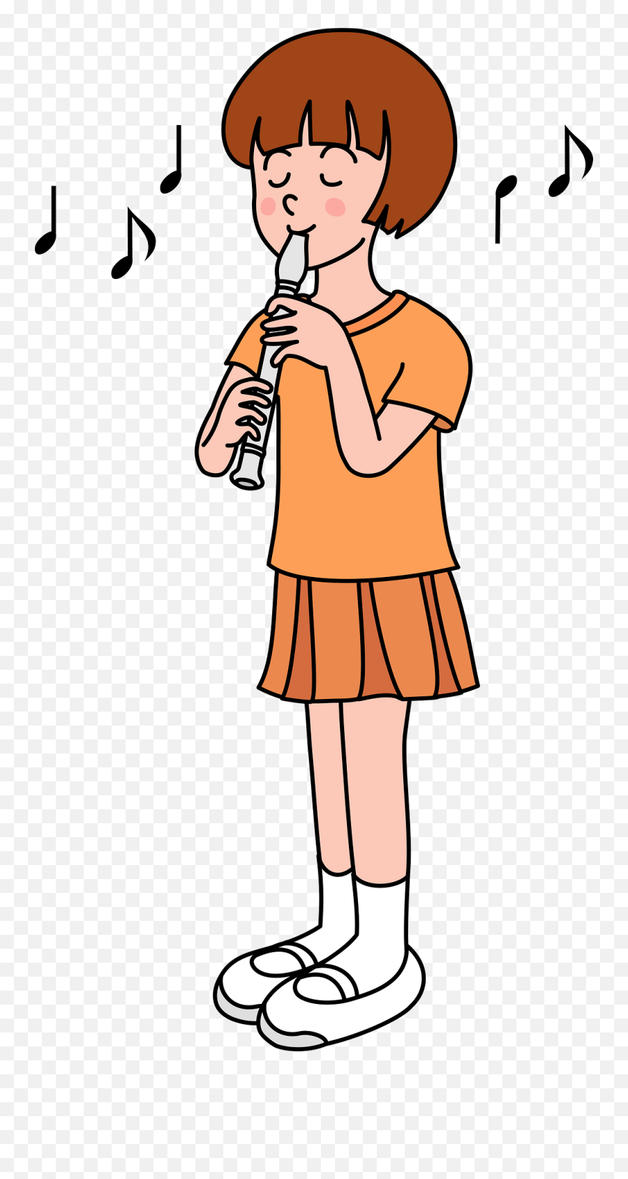 Child Girl Playing Recorder Clipart - Play Recorder Clip Art Play The Recorder Clipart Emoji,Playing Clipart