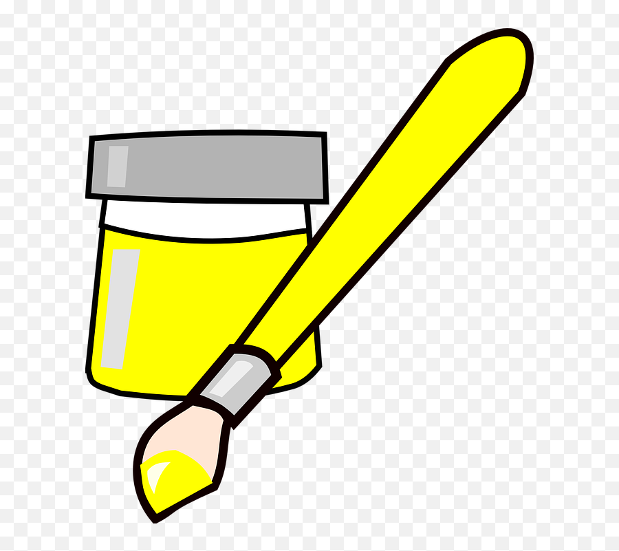 Paint Brush - Paint Brush Orange Paint Clipart Emoji,Paint Can Clipart