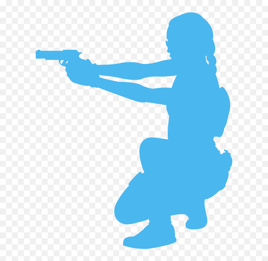 Woman With Gun Silhouette - Silhouette Transparent Gun Woman Emoji,Gun Silhouette Png