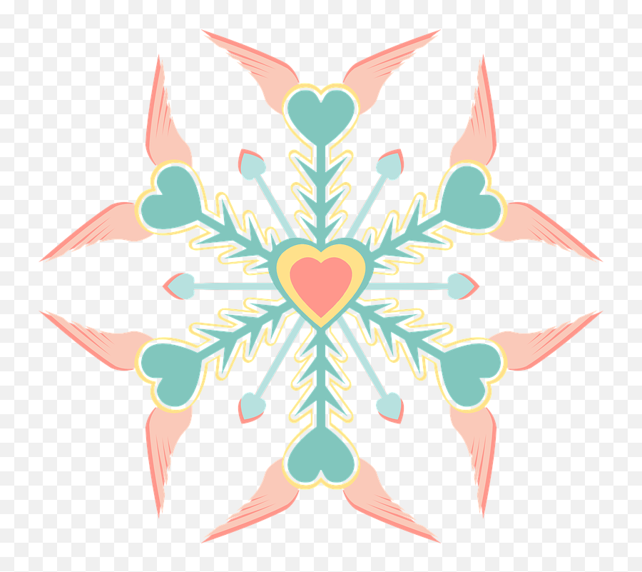 Free Photo Wings Heart Snowflake - Max Pixel Emoji,Heart With Wings Clipart