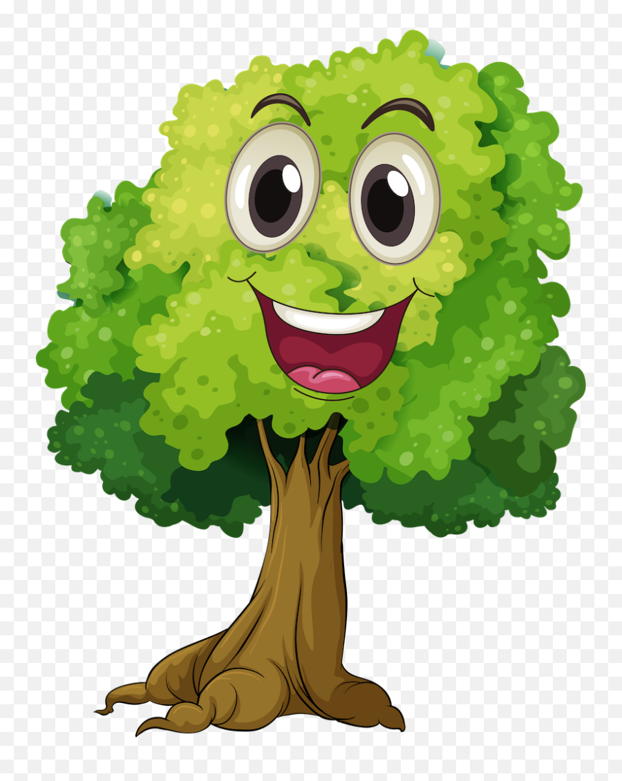 Green Forest Laughing Tree Clipart - Free Clipart Library Emoji,Laughing Transparent