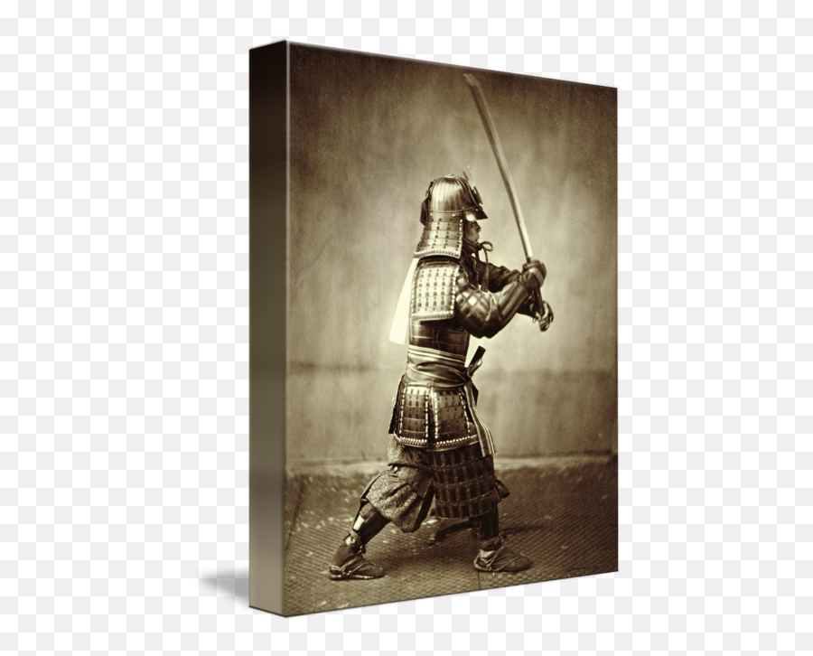 Samurai With Raised Sword C Albumen Print By The Fine Art Masters Emoji,Samurai Sword Png