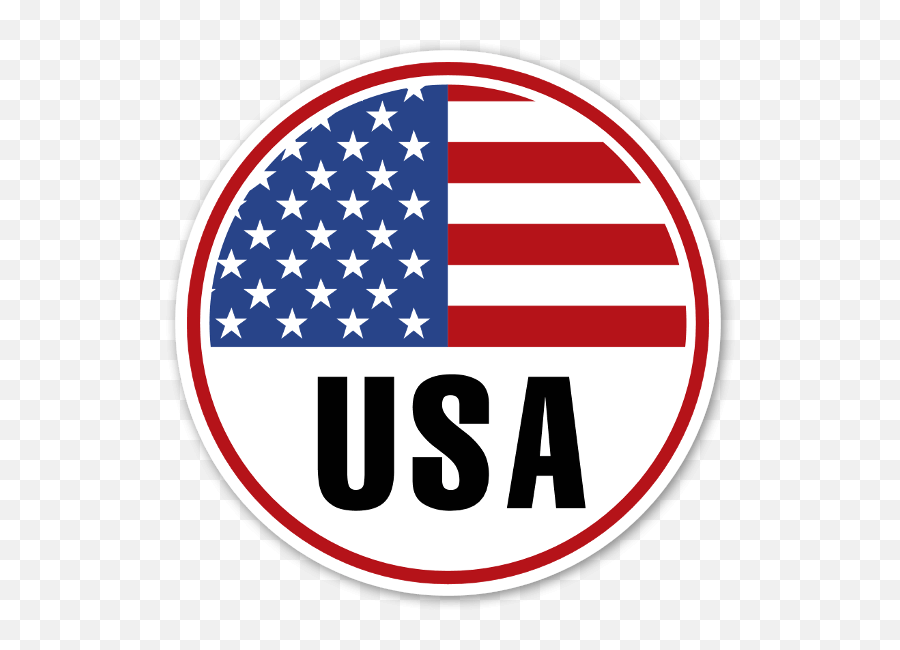 Download Hd Usa Round Flag Sticker - America Flag Round Png Emoji,American Flag Clipart