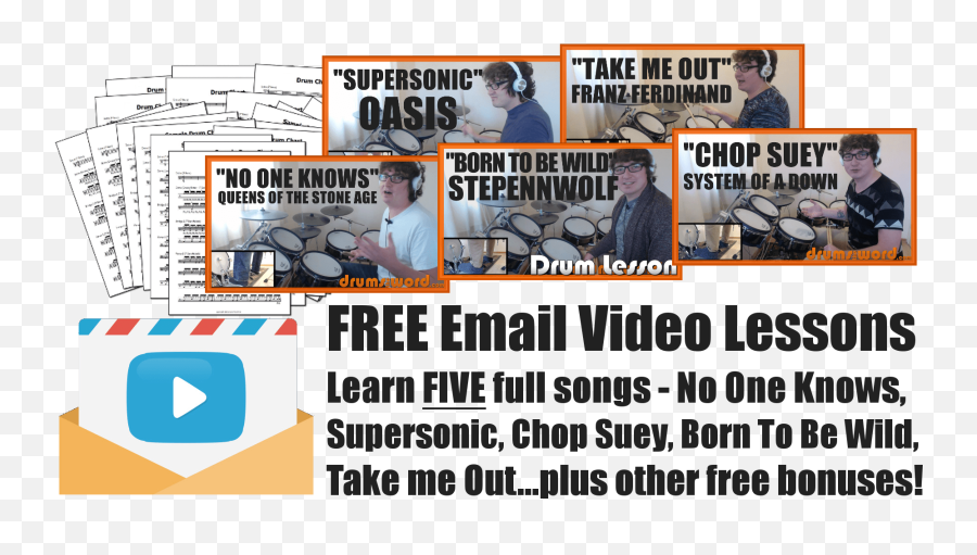 Free Email Video Drum Lessons Drumstheword - Online Video Smartsource Rentals Emoji,System Of A Down Logo