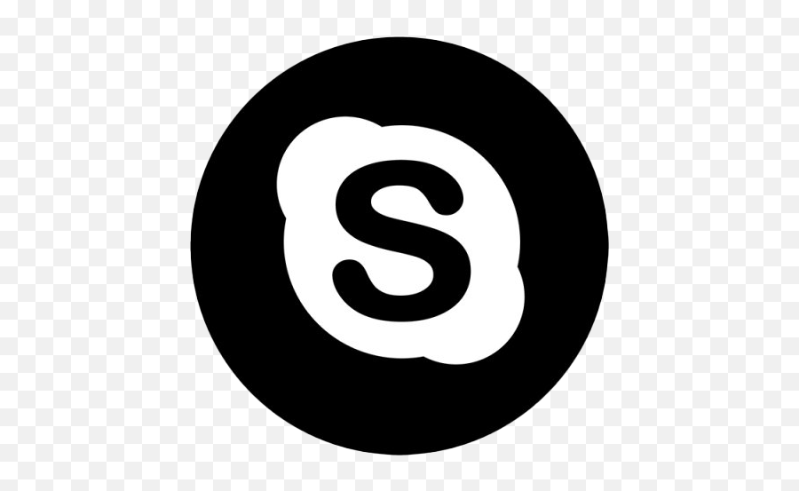 Black And White Skype Logo Png Image - Dot Emoji,Skype Logo