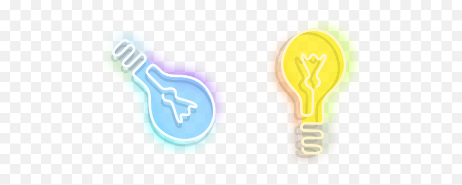 Neon Light Bulb Cursor - Neon Bulb Png Emoji,Neon Logos