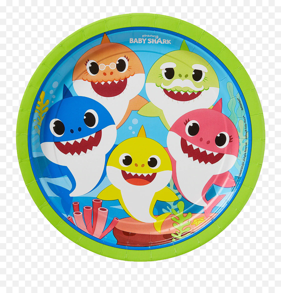 Baby Shark Png - Baby Shark Party Plates Emoji,Baby Shark Clipart