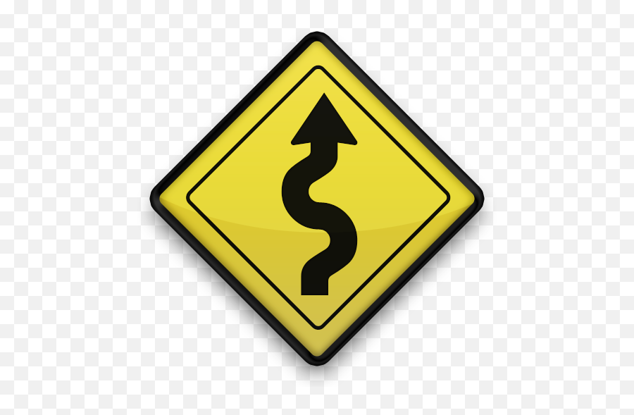 Winding Road Ahead Winding Road Ahead - Winding Road Sign Png Emoji,Winding Road Clipart
