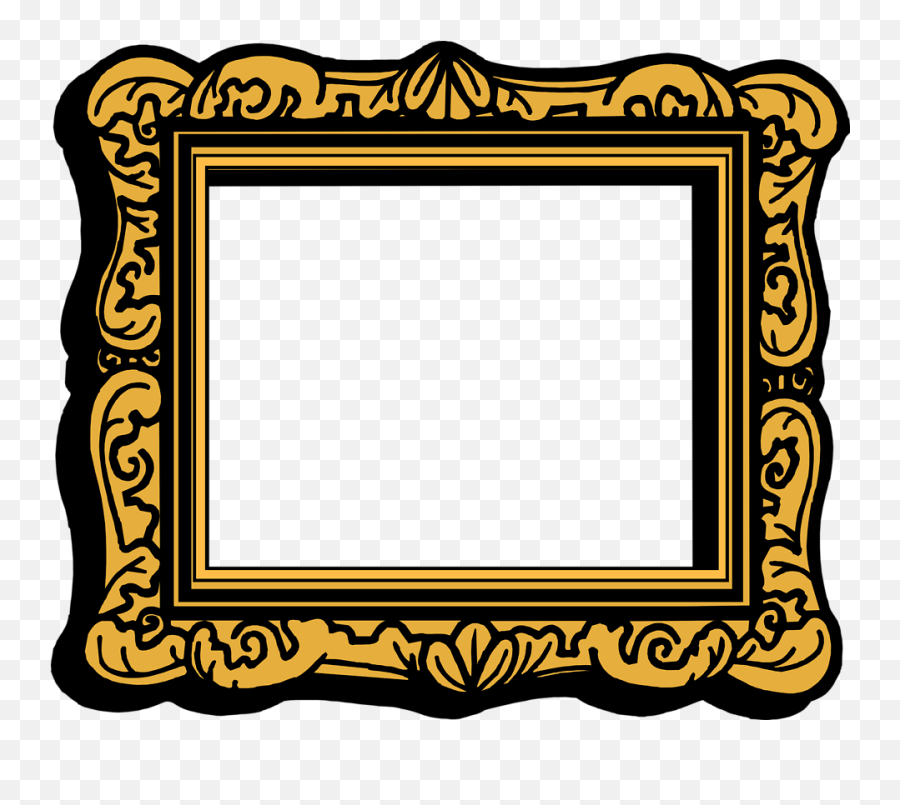 Empty Picture Frame Clipart - Clipart Best Clipart Best Gold Frame Cartoon Png Emoji,Robber Clipart