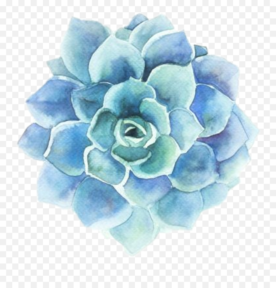 Download Flower Clipart Tumblr - Blue Flower Watercolor Png Watercolor Flower Sticker Blue Emoji,Tumblr Flowers Transparent