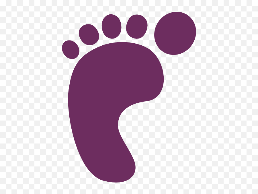 Purple Foot Clip Art At Clker - Purple Footprint Clipart Emoji,Feet Clipart