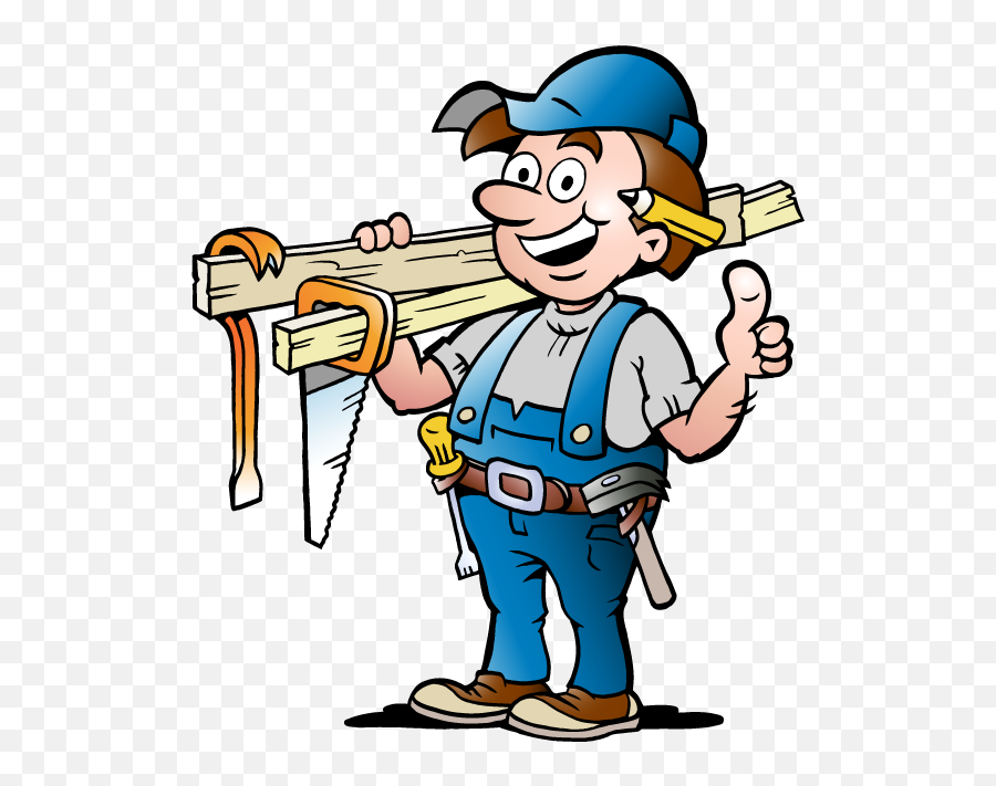 Carpenter Vector Cartoon - Carpenter Clipart Emoji,Woodworking Clipart
