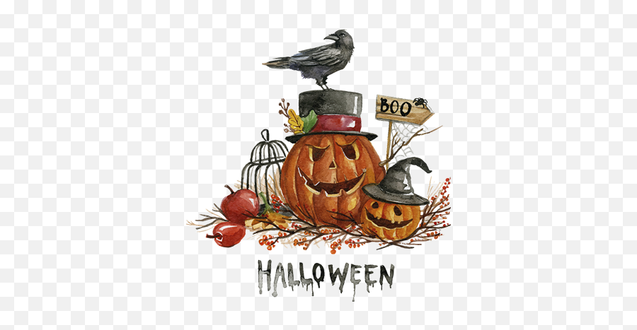 Scary Pumpkins Halloween Sticker - Tenstickers Emoji,Watercolor Pumpkin Clipart