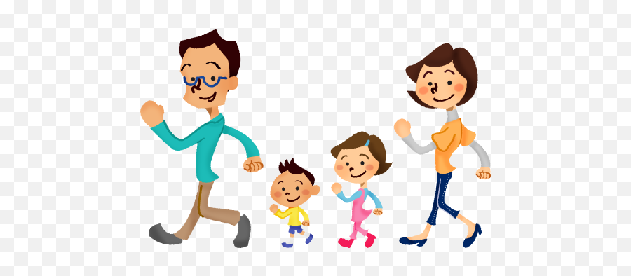 Download Family Clipart Walking Cute - Transparent Family Walking Clipart Emoji,Walking Clipart