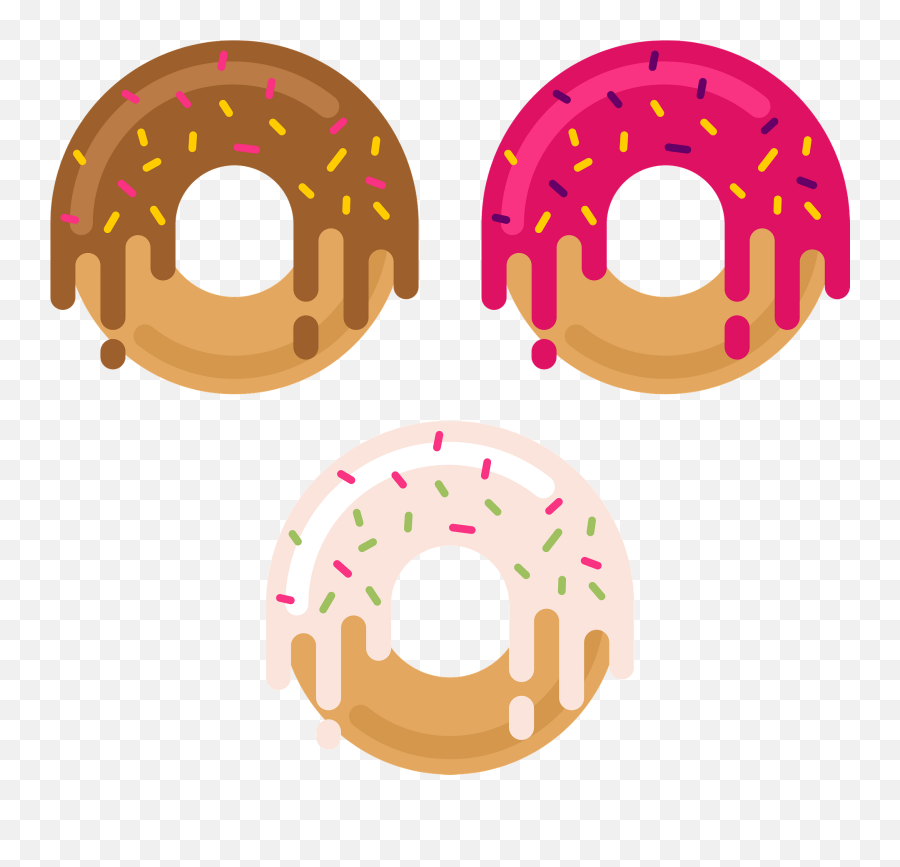 Three Donuts Clipart - Clip Art Three Donuts Emoji,Donuts Clipart