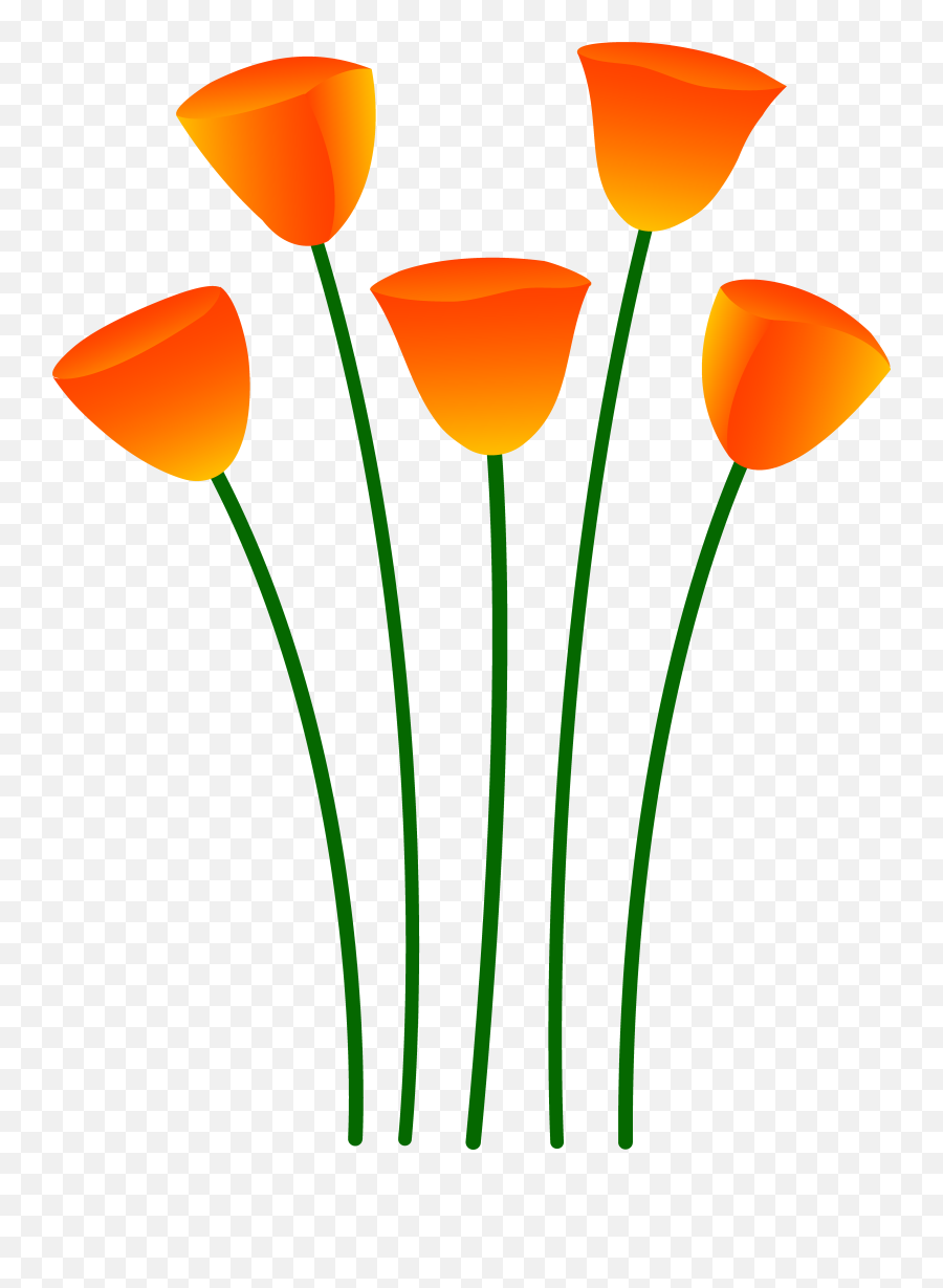 Flower Plant Clipart Clipart Panda - Free Clipart Images Orange Poppy Flower Clipart Emoji,Plant Clipart