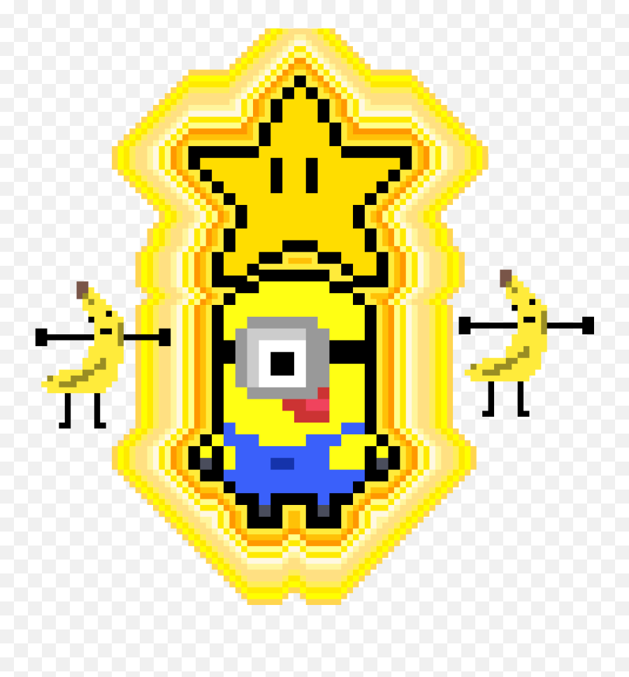Minion Clipart Png - I Love Starts And Minions But Bananas Pixel Mario Star Emoji,Minion Clipart