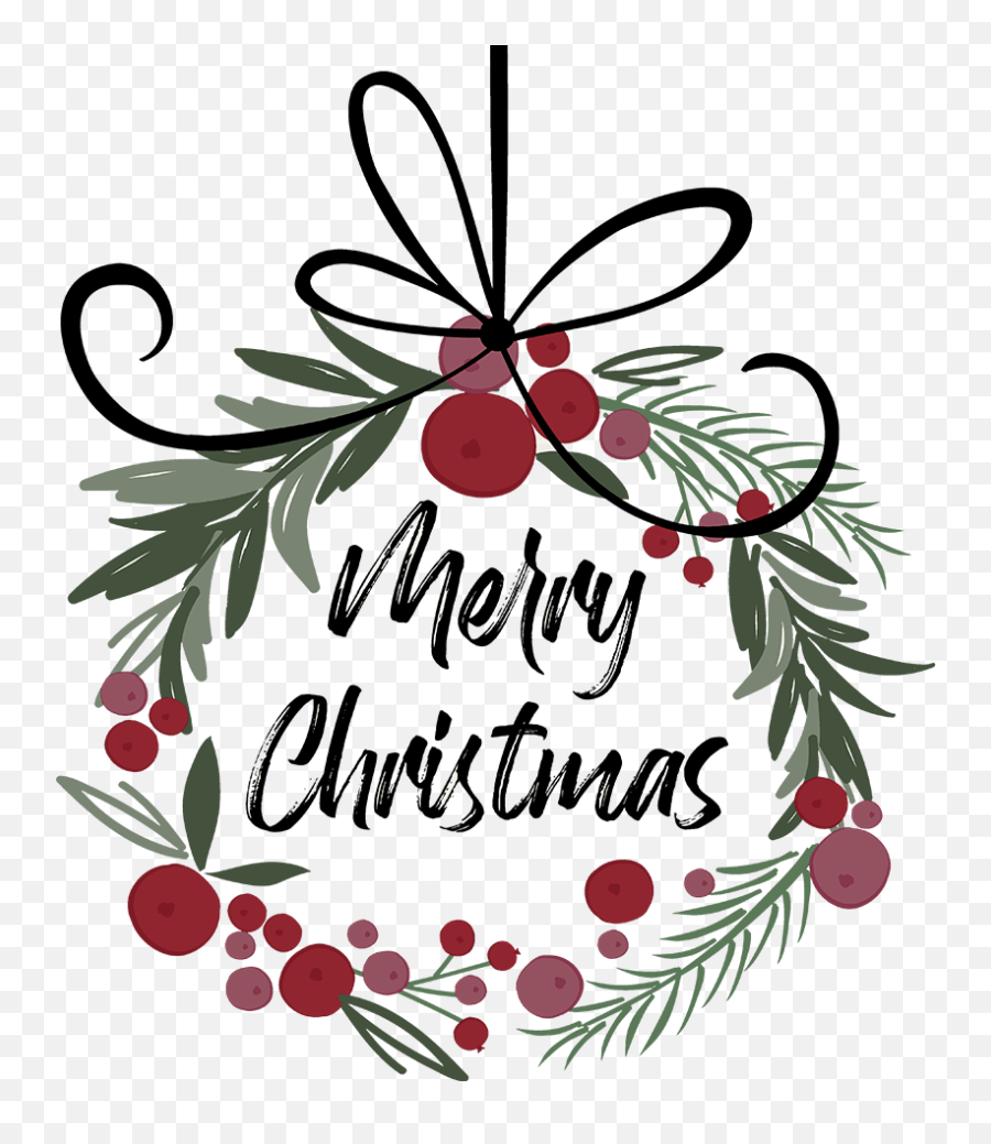 Free Cute Christmas Wreath Clipart - Christmas Wreath Clip Art Emoji,Wreath Clipart