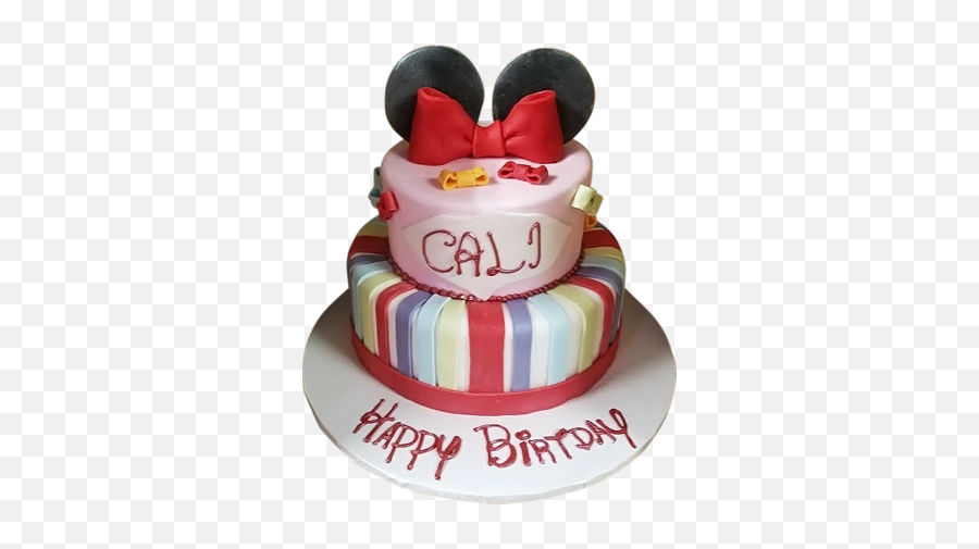 Download Minnie Mouse Bow Tiered Cake - Minnie Mouse Full Cake Decorating Supply Emoji,Minnie Mouse Bow Png