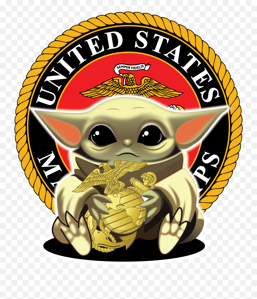 Baby Yoda Air Force Army Marine Corp - Cafe Emoji,Baby Yoda Png