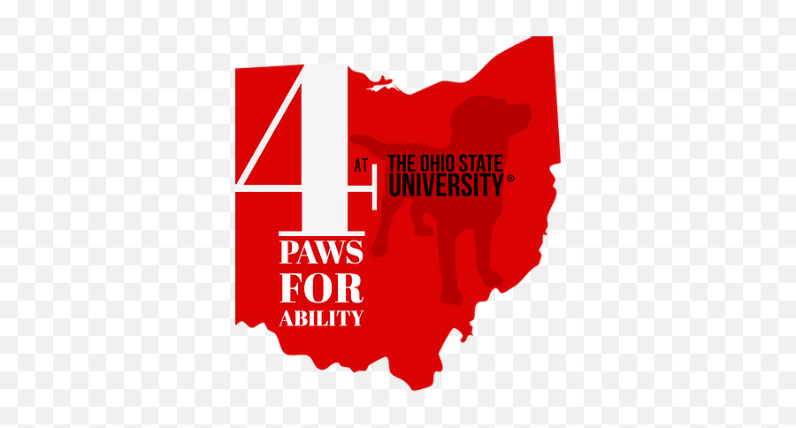4 Paws For Ability At Ohio State - Grey Map Of Ohio Emoji,Ohio State Logo