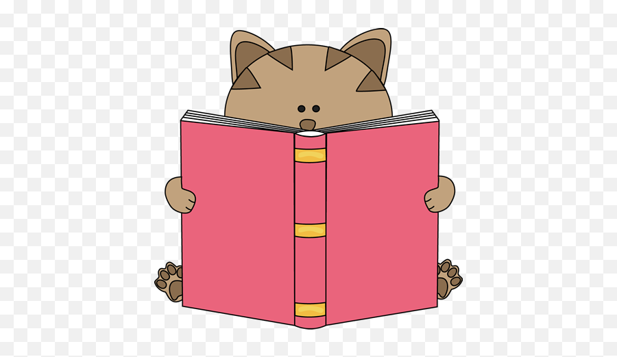 Cat Reading A Book Reading Right Now Book Clip Art Cat - Book Clipart Cute Emoji,Books Clipart