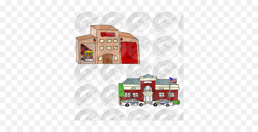 Fire And Police Station Picture For Emoji,Police Station Clipart