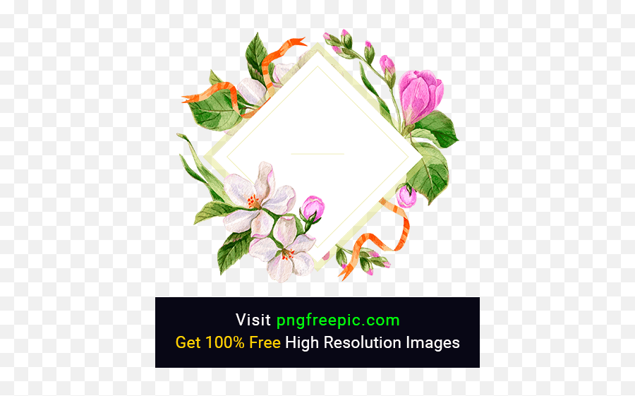 Watercolor Spring Floral Frame Image - Hd Transparent Frame Emoji,Floral Border Png