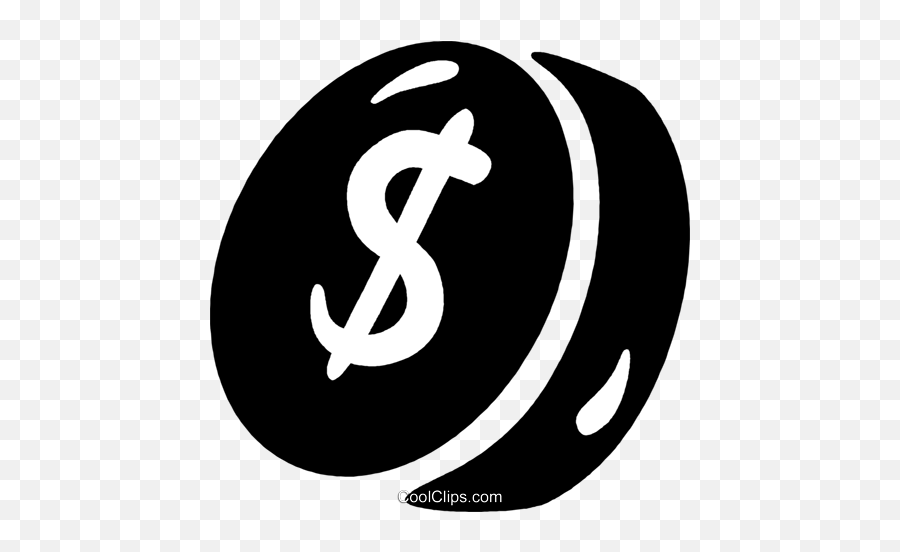 Dollar Sign Royalty Free Vector Clip Art Illustration Emoji,Dollar Sign Clipart Black And White