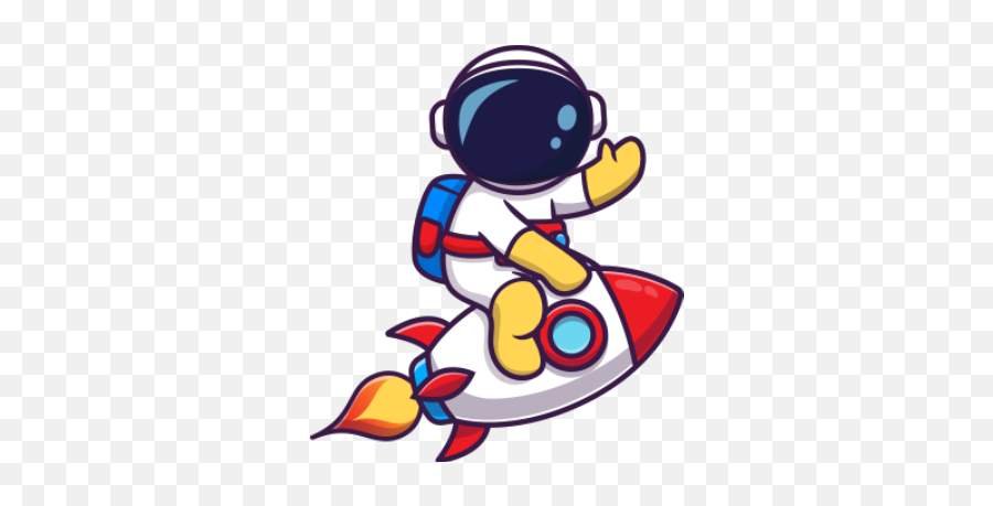 Astronaut Riding Rocket - Frankly Wearing Emoji,Kid Astronaut Clipart