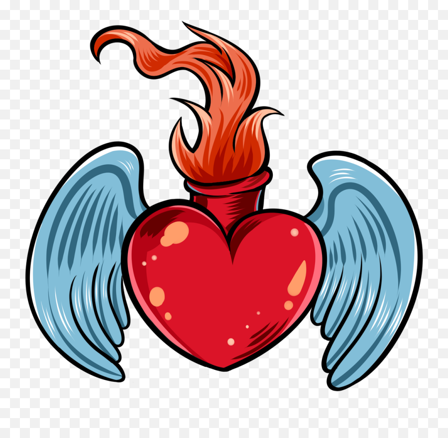 Burning Heart With Wings - Free Png Images Transparent Emoji,Burning Png