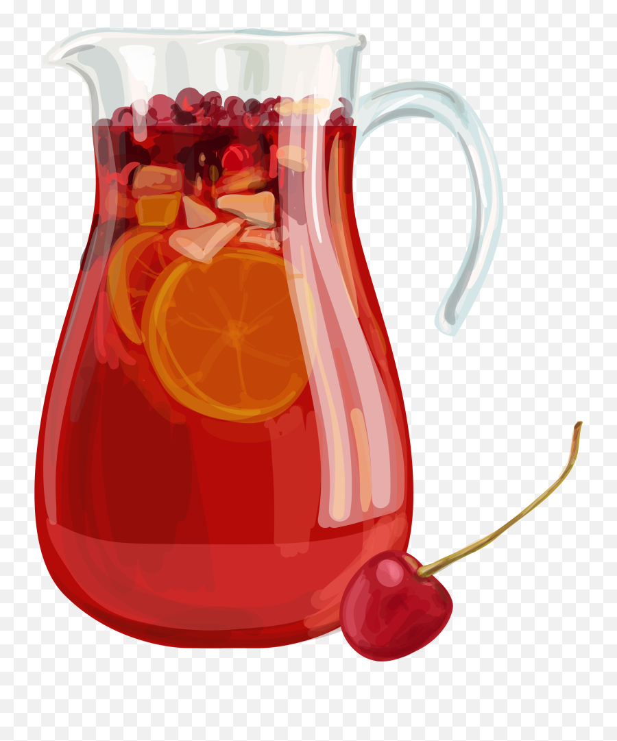 Pitcher Clipart Fruit Punch - Sangria Vector Full Size Png Emoji,Punch Clipart