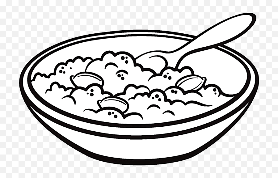 Picture - Black And White Porridge Emoji,Cereal Clipart
