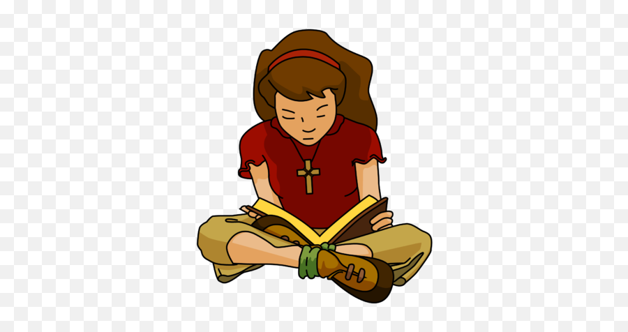 Girl Reading Bible Clipart Transparent - Girl Reading Bible Clipart Emoji,Bible Clipart
