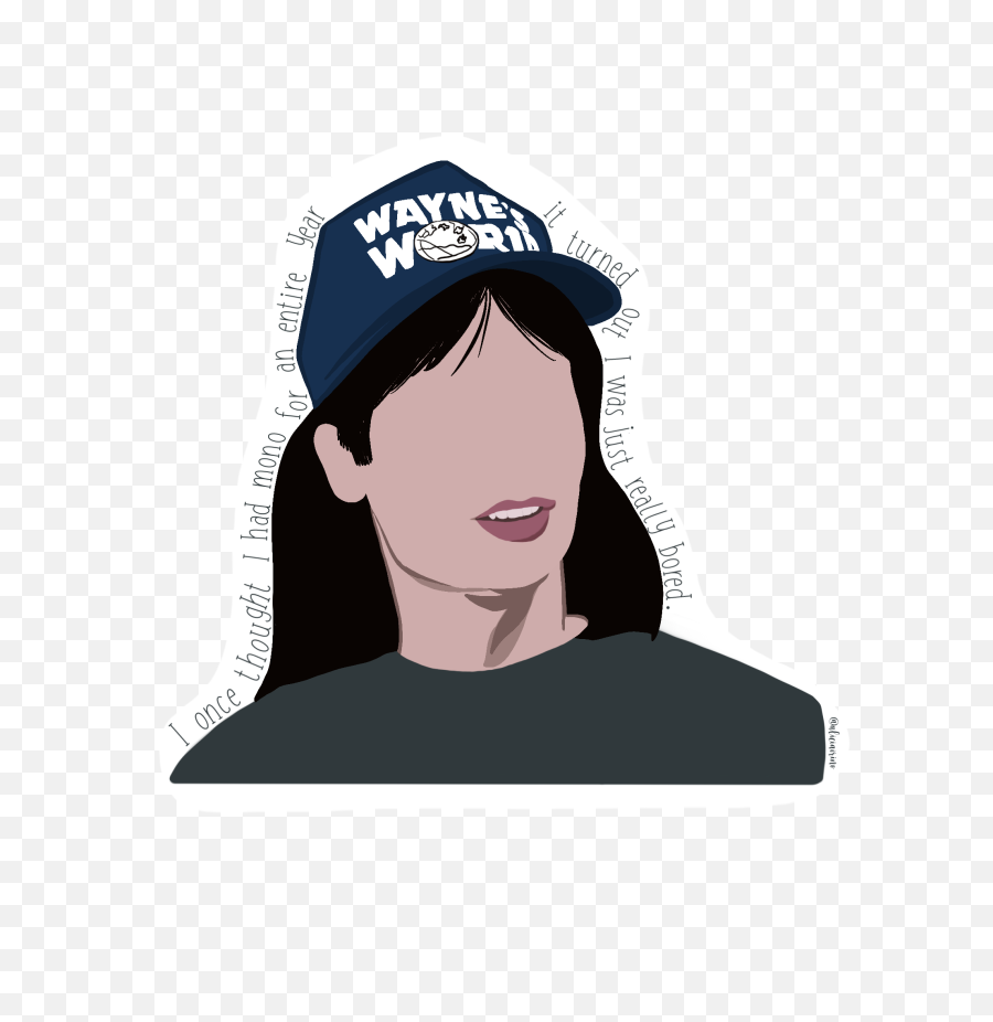 Wayne Campbell Mono Sticker - For Adult Emoji,Waynes World Logo