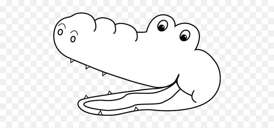 Alligator Clipart Black And White - Alligator Mouth Clipart Black And White Emoji,Alligator Clipart