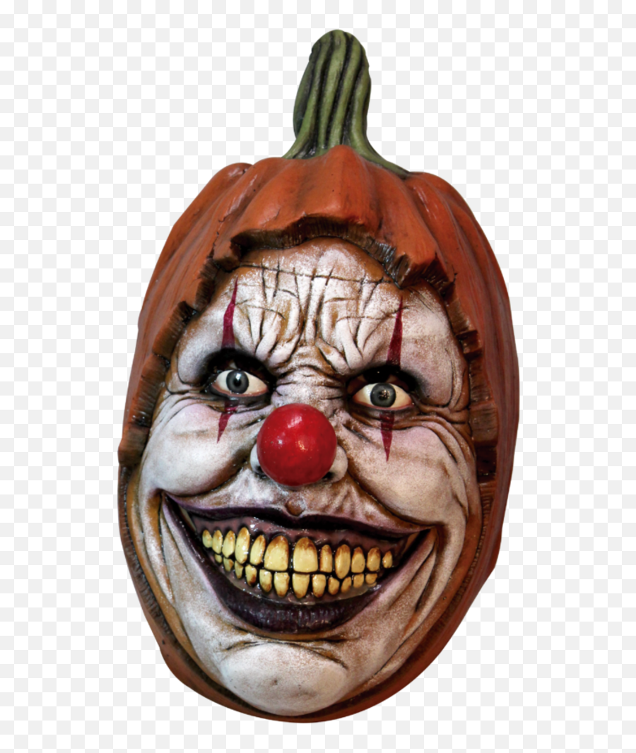 Insane Carnival Pumpkin Face Deluxe Adult Latex Carving Clown Mask - Pumpkin Carving Helloween Mask Emoji,Clown Face Png
