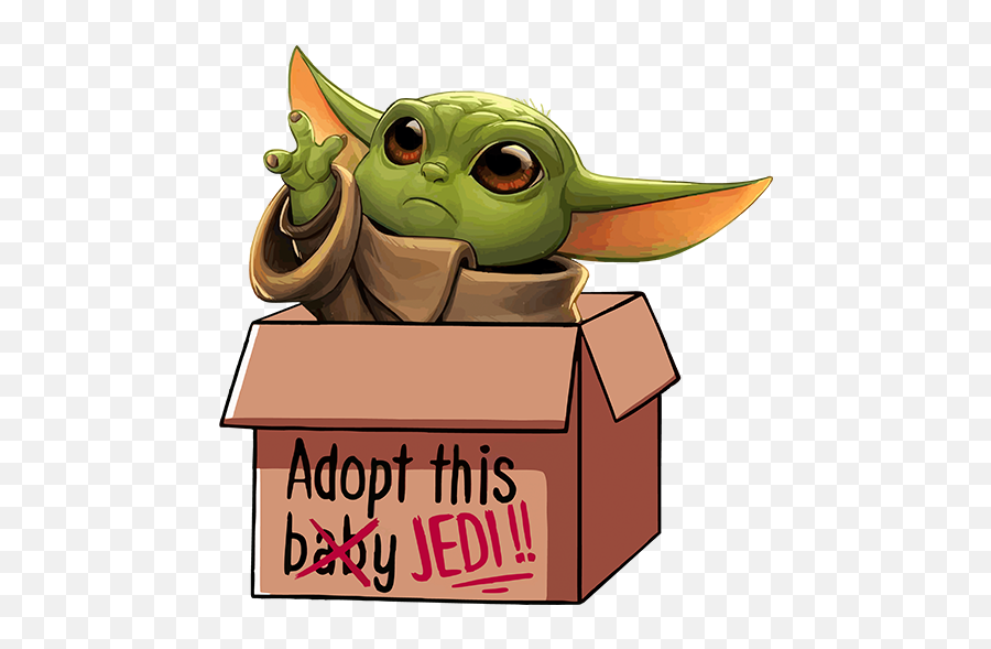 Wall Sticker Baby Yoda In A Box - Baby Yoda Png Emoji,Baby Yoda Png