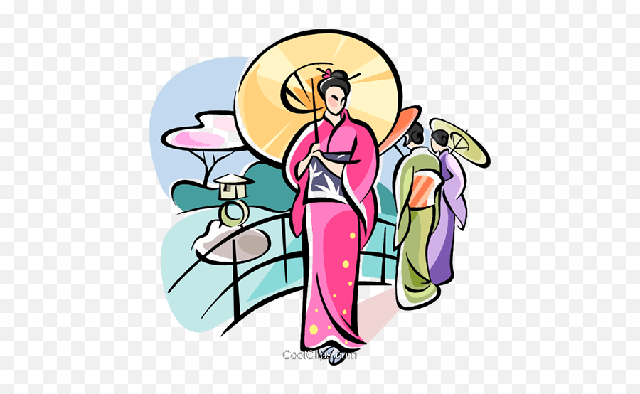 Japanese Woman Walking Royalty Free Vector Clip Art - Traditional Emoji,Woman Walking Clipart