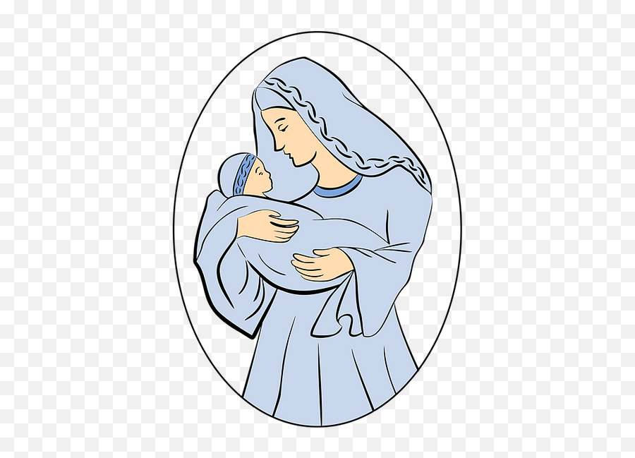 Dogmas Of The Catholic Church On Mary Emoji,Mary And Jesus Clipart
